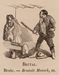 Şanlı Kelime: Acımasız; kaba; Brutale Mensch (gravür) by European School