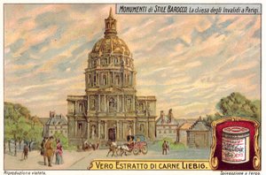 Les Invalides, Paris (kromolitho) by European School