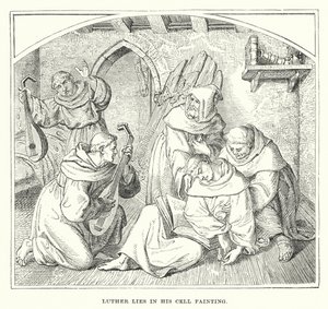 Luther hücresinde baygın yatıyor (gravür) by European School