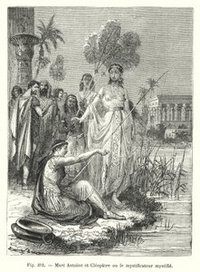 Marc Antoine ve Cleopatre ya da gizemci gizem yaratıyor (gravür) by European School