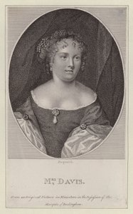 Mary Davis, İngiliz aktris (gravür) by European School