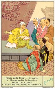 Mencius vaaz devrimi (chromolitho) by European School