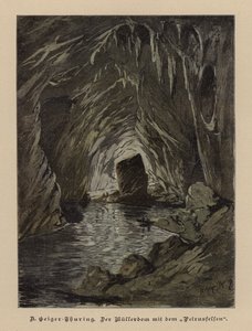 Mullerdom ve Petrusfelsen (Muller Hall ve Aziz Petrus Kayası), Skokjan Mağaraları, Slovenya (renkli gravür) by European School