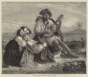 Napoliten Fisher Ailesi (gravür) by European School