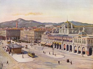 Nice, Place Massena (renkli lito) by European School