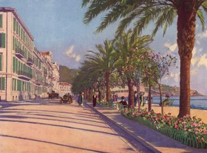 Nice, Promenade du Midi doğu yönünde (renkli taş baskı) by European School