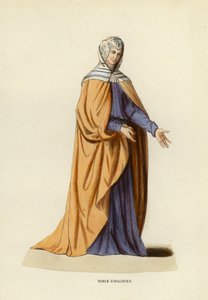 Noble Espagnole (renkli gravür) by European School