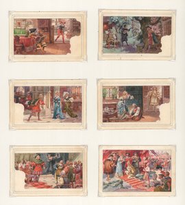 Bir dizi Liebig kartı için orijinal sanat eseri: Wagner, Die Meistersinger (kağıt üzerine guaj) by European School