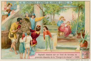 Bir Varil Üzerinde Raphael Eskizleri by European School