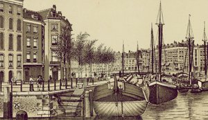 Rotterdam: Geldersche Kade (litho) by European School