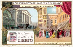 Kraliyet Opera Binası, Covent Garden, Londra (chromolitho) by European School