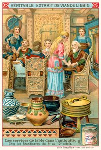 İskandinav sofra takımı, 8.-12. Yüzyıl (chromolitho) by European School