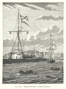 Le Havre limanından gelen gelgit sinyalleri (gravür) by European School