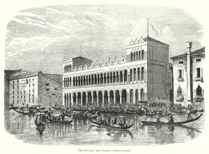 Fondaco dei Turchi, Büyük Kanal (gravür) by European School