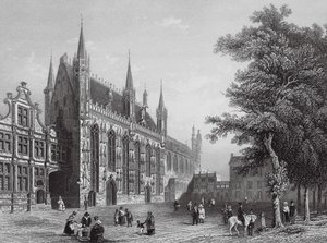 Belediye Binası, Bruges (gravür) by European School