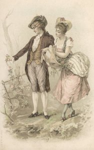 Yürüyen çift (renkli lito) by European School