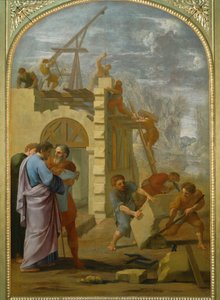 Saint Bruno fait construire le monastere - Aziz Bruno manastırın inşa edilmesini emretti ... by Eustache (studio of) Le Sueur