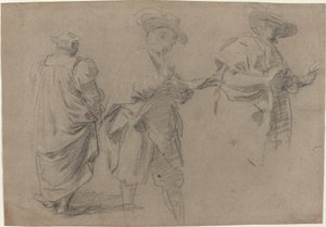 Bir Hakim ve İki Beyefendi Avukat by Eustache Le Sueur