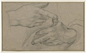 İki elin incelenmesi by Eustache Lesueur
