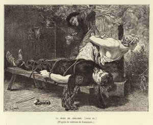 La Mort de Chramme. Frank Kralı I. Chlothar'ın oğlu Chram'ın ölümü, 561 (gravür)