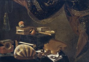 Müzik aletleri ile natürmort by Evaristo Baschenis