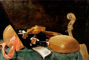 Müzik aletleri ile natürmort by Evaristo Baschenis