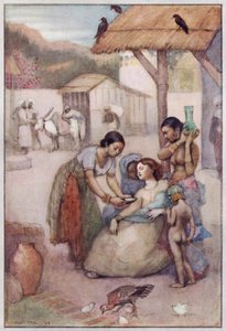 Bayan Gaskell tarafından Cranford için çizim (renkli taş) by Evelyn Paul