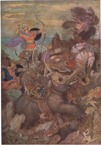 Rama, düşmanına korkunç bir ok fırlattı by Evelyn Paul