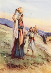 İsa annesine yardım ediyor (renkli taş baskı) by Evelyn Stuart Hardy