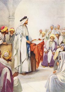 Kutsal Yazıları okuyan İsa (renkli taş baskı)