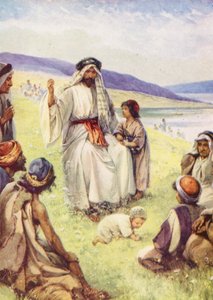 İsa Arkadaşlarına Öğretiyor (renkli taş baskı)