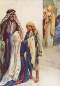 Tapınakta Bulunan Çocuk İsa (renkli taş baskı) by Evelyn Stuart Hardy