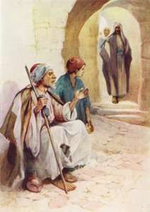 Kör doğan adam (renkli taş baskı) by Evelyn Stuart Hardy