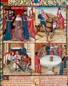 Kral Arthur holding mahkemesi, Lancelot bir bayan tarafından manastıra götürülür, Galahad