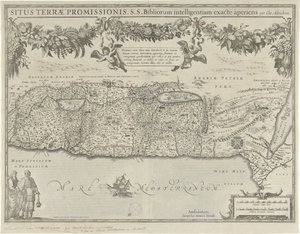 Vaat Edilen Arazi Situs terrae promissionis Haritası (nesne üzerindeki başlık) by Evert Simonsz Hamersvelt