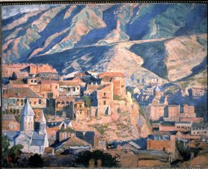 Tiflis (Gürcistan Cumhuriyeti) (Tiflis) - Kayalık dağların manzarasında Kafkasya