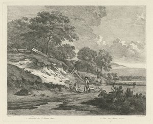 Dinlenme avcıları ile kumul manzara by F.W. Musculus