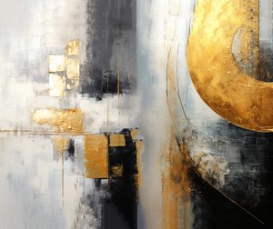 Gümüş ve altın soyut Sezgisel sanat Tablosu, kare güzel sanatlar baskıları