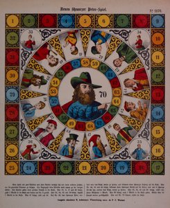 Game of Schwarzer Peter veya Black Peter, Ackermann, Wissembourg tarafından yayınlanan geniş sayfa by F. C. Wentzel