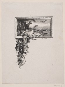 İlk skeç. Bir kartal yuvası ile "J" by F. Hendriksen