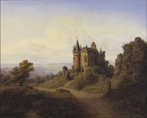 Eifel Nehri üzerindeki Büresheim Kalesi