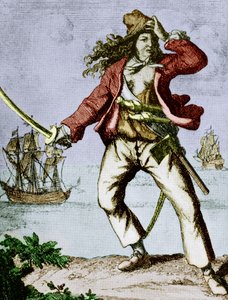 Mary Read (1690-1720) İngiliz kadın korsan (gravür) by F. Wentworth