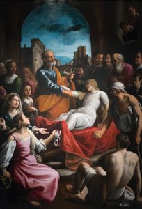 Aziz Petrus Tabitha'yı diriltiyor by Fabrizio Santafede