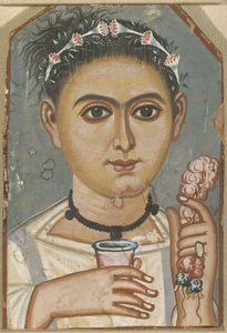 Saçında Çiçek Çelenk Olan Çocuk, yaklaşık 200-230 by Fayum mummy portraits