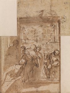Ziyaret için kompozisyon çalışması by Federico Barocci