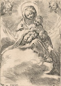 Bakire bir bulutun üzerinde oturuyor, 1580-84. by Federico Barocci