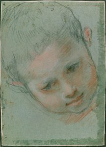 The Head of a Boy, c.1586-89 siyah, kırmızı, beyaz ve ten rengi tebeşir) by Federico Fiori Barocci or Baroccio