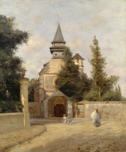 Kilisenin dışındaki çocuklar, Federico Rossano (1835-1912), tuval üzerine yağlı boya, 46.5x38 cm
