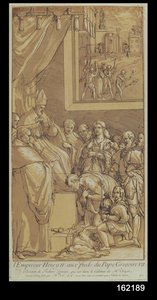 İmparator IV. Henri (1050-1106), Nicolas Le Sueur (1691-1764) tarafından oyulmuş Papa VII.