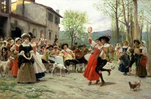 Düğün Dansında İpekler ve Satenler (tuval üzerine yağlı boya)